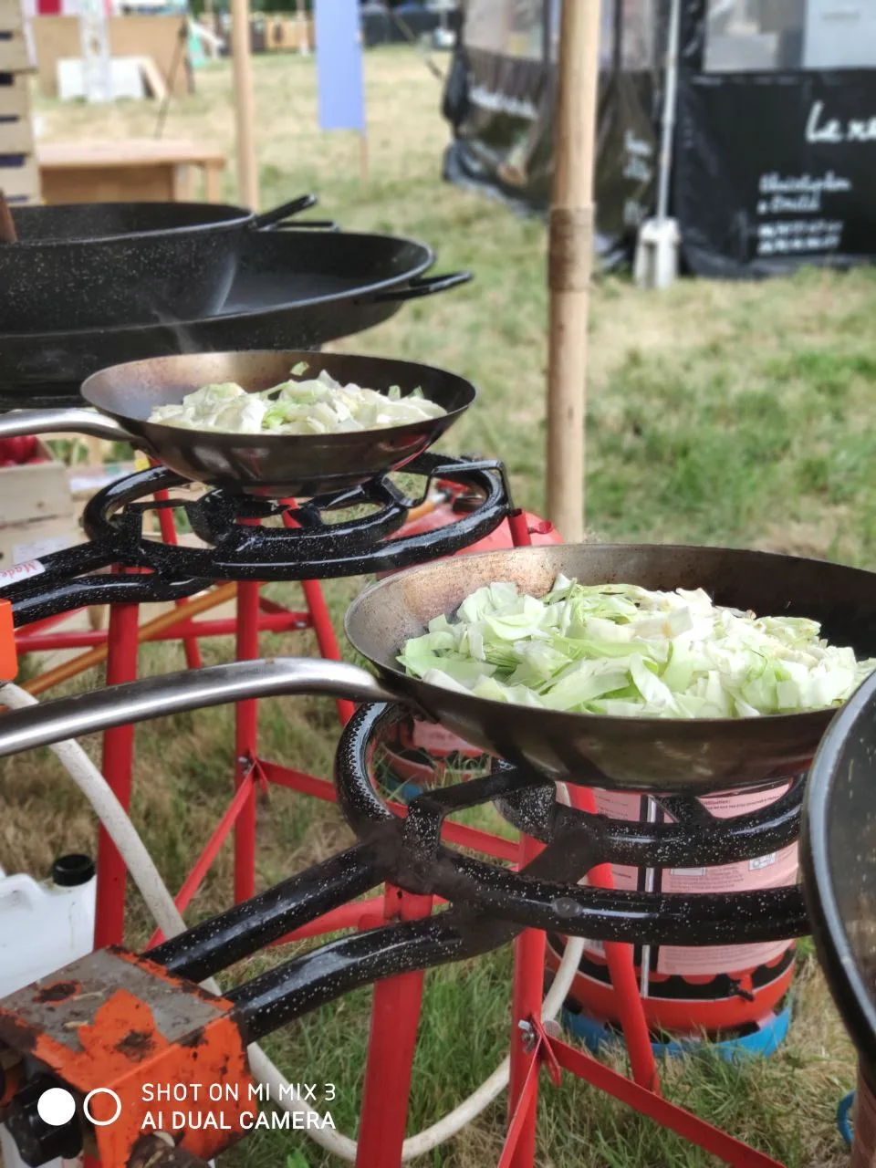 Ambiance de festival avec service de catering végétarien